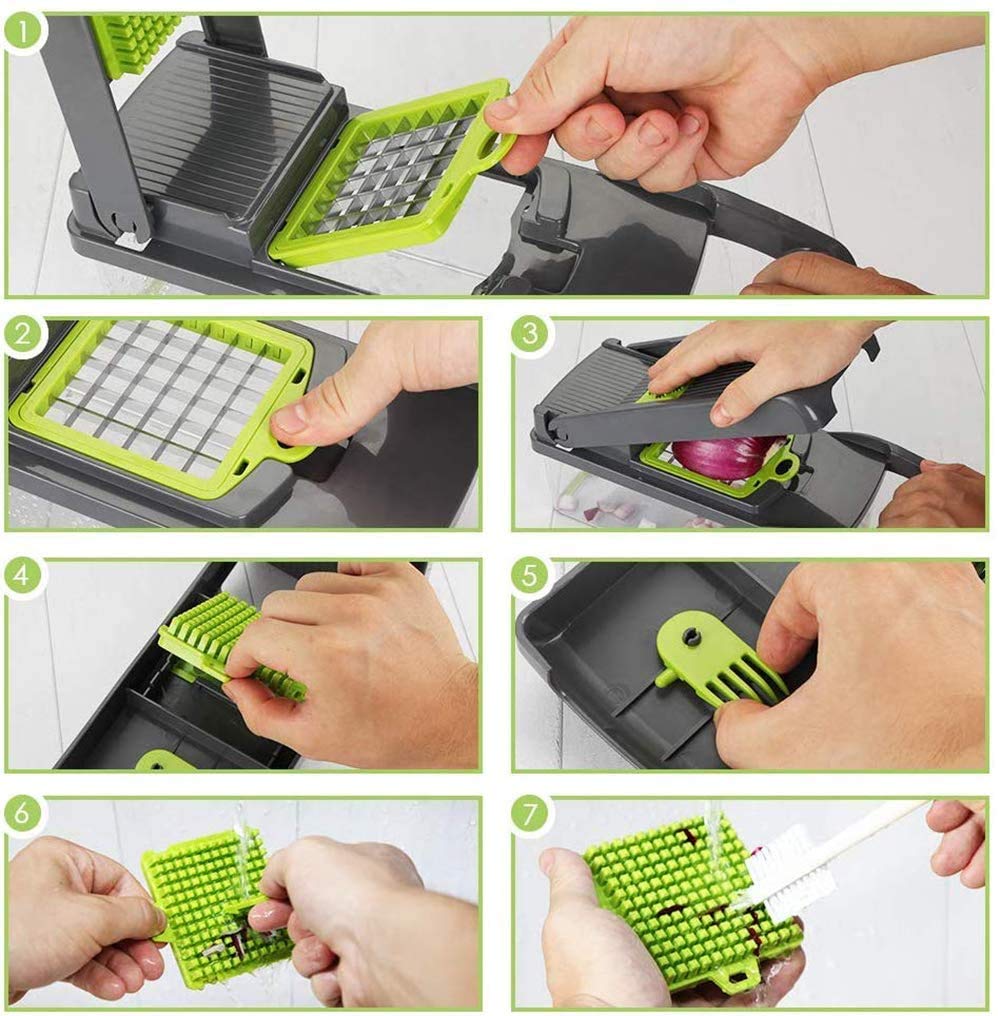 12 in 1 Vegetable Chopper, Multifunctional Mandoline Slicer Dicer Household