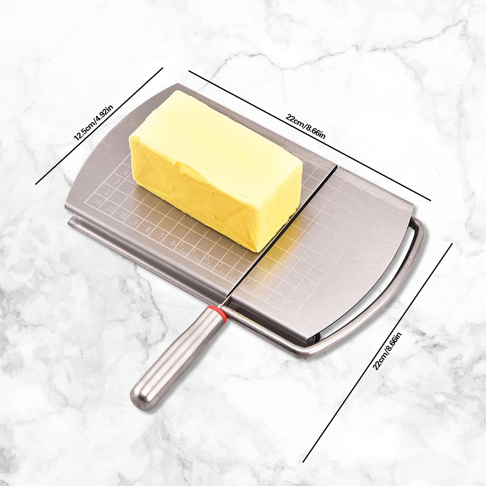 Cheese Slicer Cutter, Stainless Steel Cheese Slicers Cutters for Block Cheese with Blade