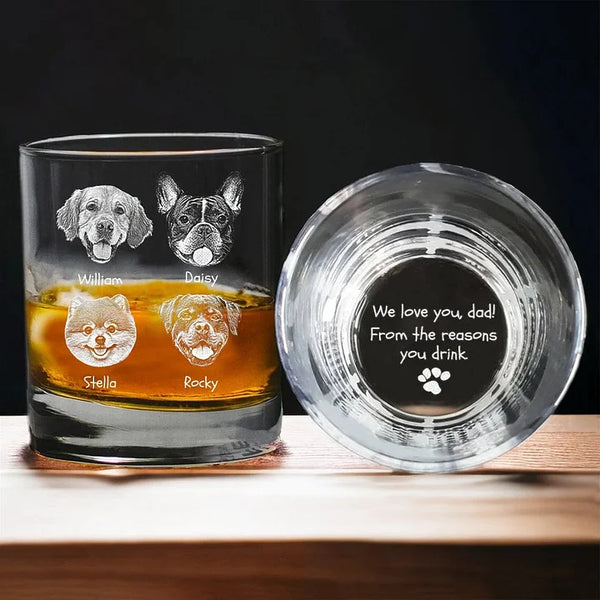 Custom Photo From The Reasons You Drink For Dog Lover Rock Glass