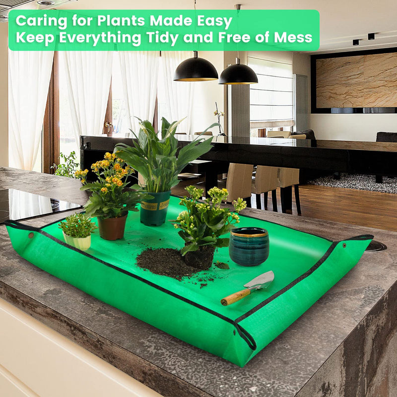 Repotting Mat for Indoor Plant Transplanting & Potting Soil Mess Control