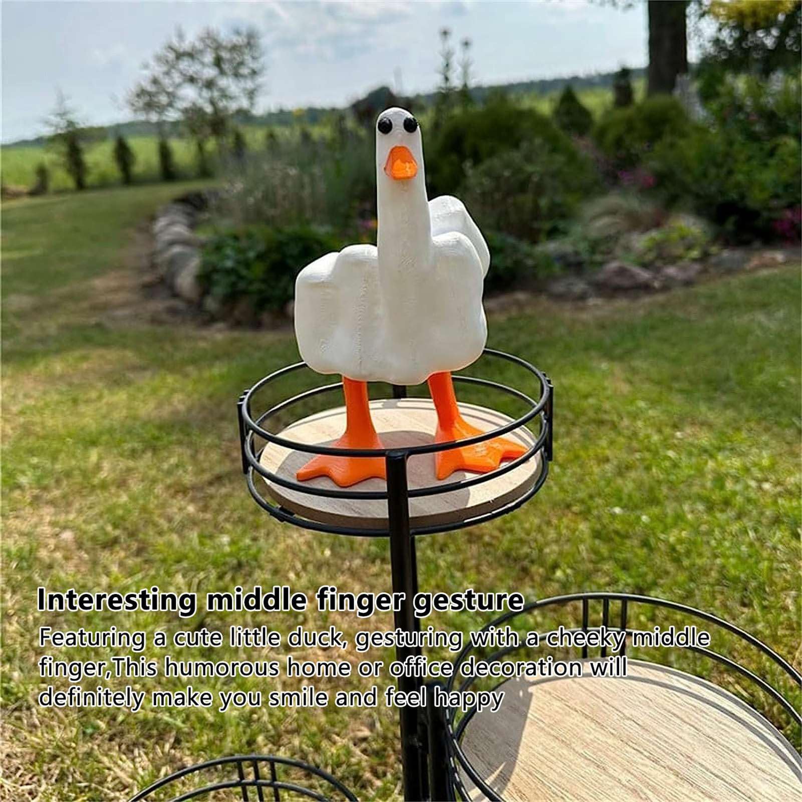 Middle Finger Duck Figurine, Funny Little Duck Craft Decoration Ornament Decor Duckling Sculpture