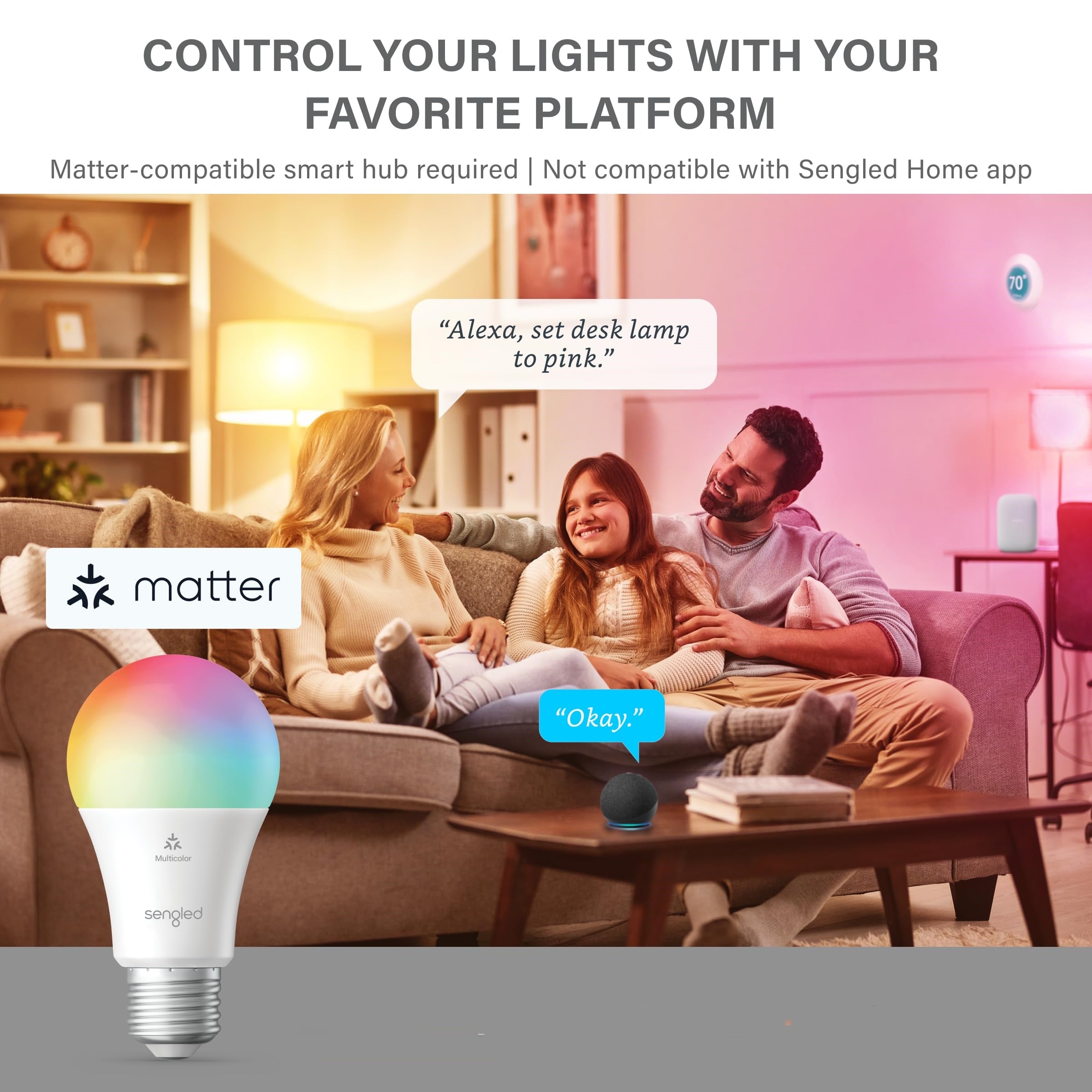 Smart LED Light Bulbs  (2 Pack)