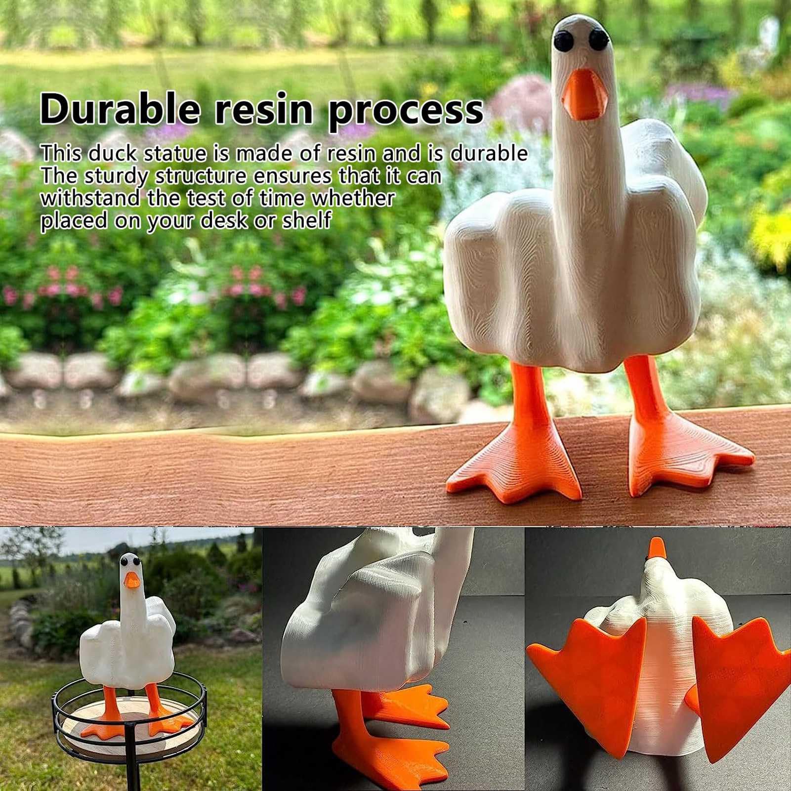 Middle Finger Duck Figurine, Funny Little Duck Craft Decoration Ornament Decor Duckling Sculpture