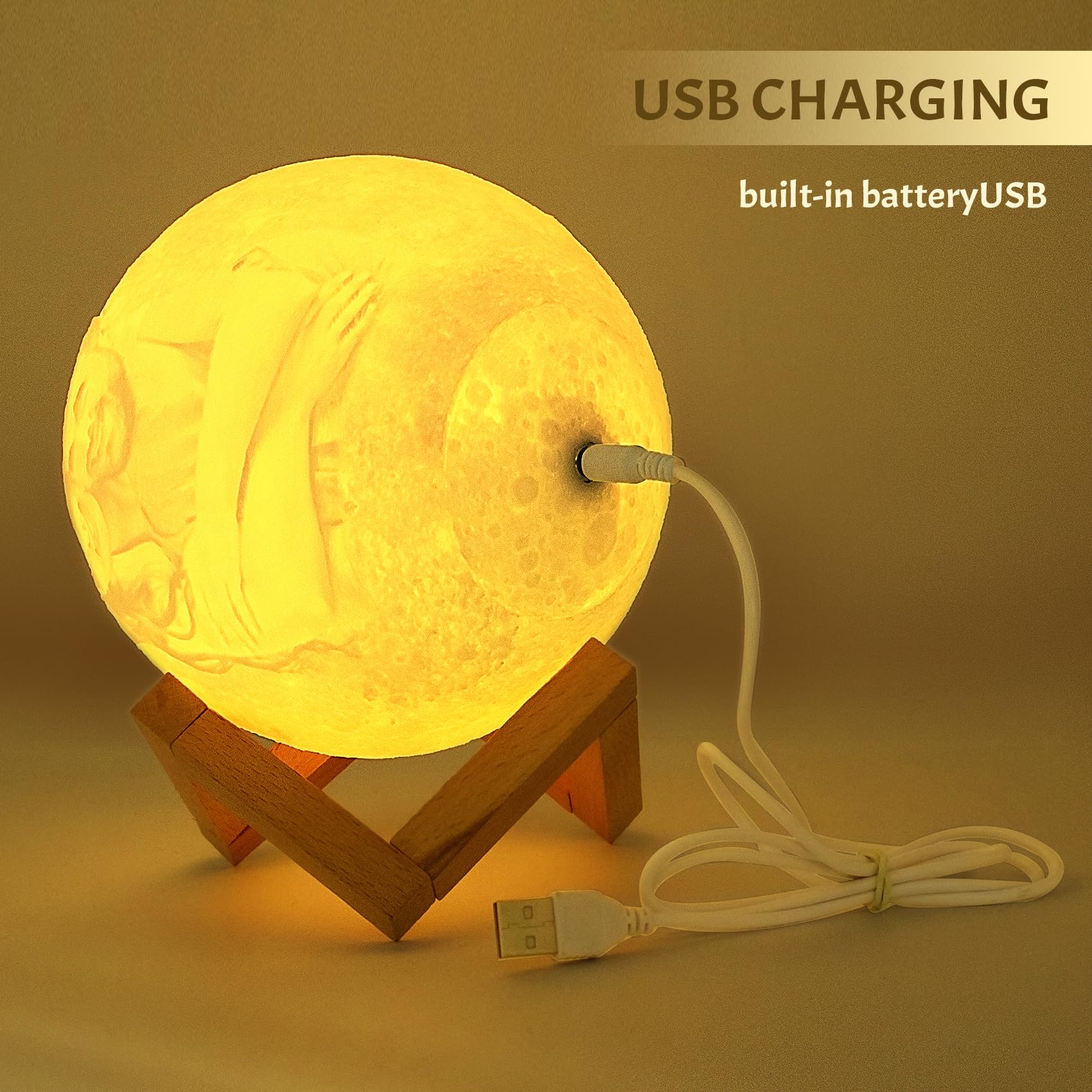 3D Printing Photo and Text Moon Lamp