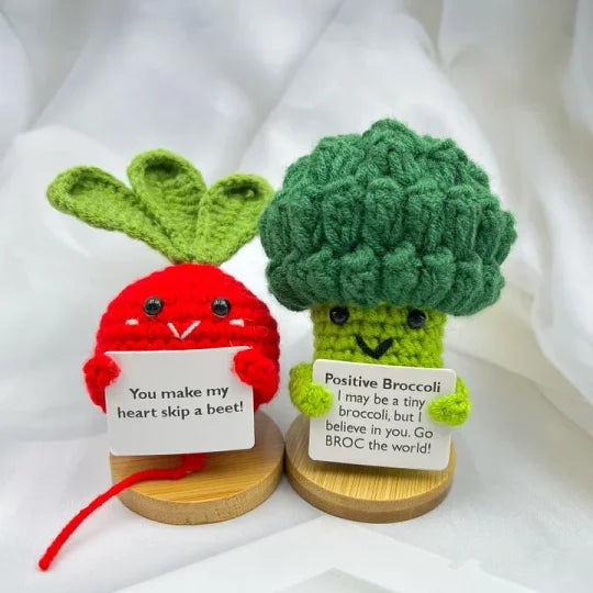 Positive Vegetables,Crochet Positive Broccoli,Show Love Radish/Beet