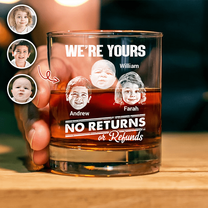 Custom Photo No Returns Or Refunds Family Rock Glass