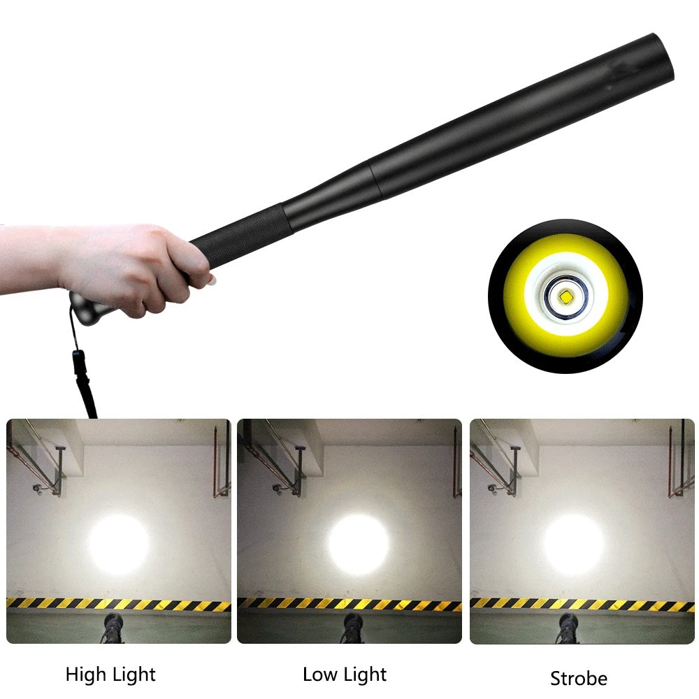 Baseball Bat Led Flashlight Waterproof Super Bright Baton Aluminium Alloy Torch