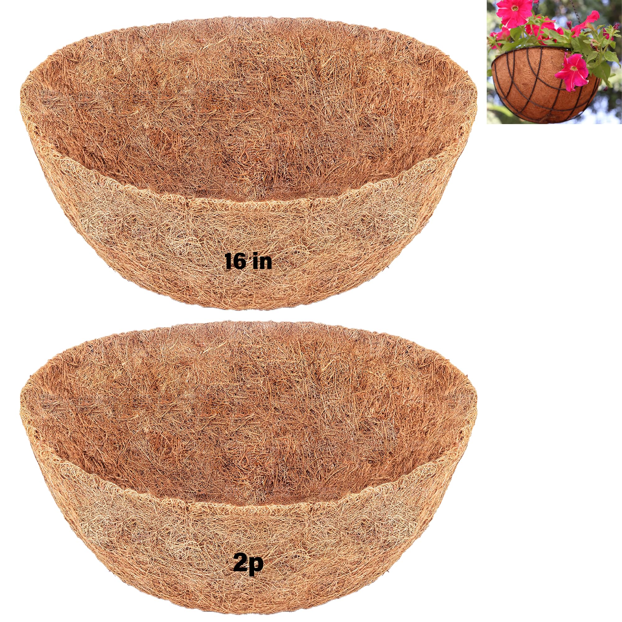 Round  Coconut Fiber Liner, Wall Hanging Planter Basket