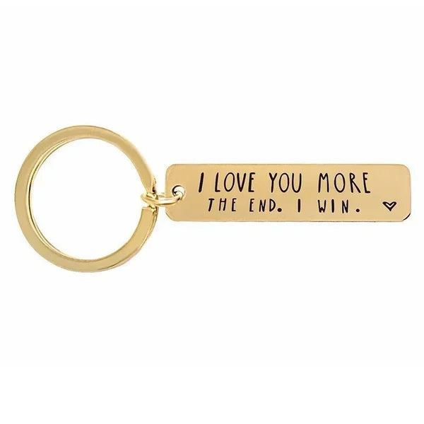 "I Love You More The End I Win" personalised Father's Day Gift Keychain For Test