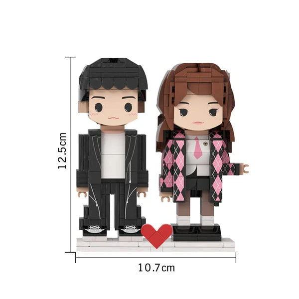 Personalized Gifts Customizable Fully Body 2 People Custom Cute Face Brick Figures Persanalized Gifts for Her