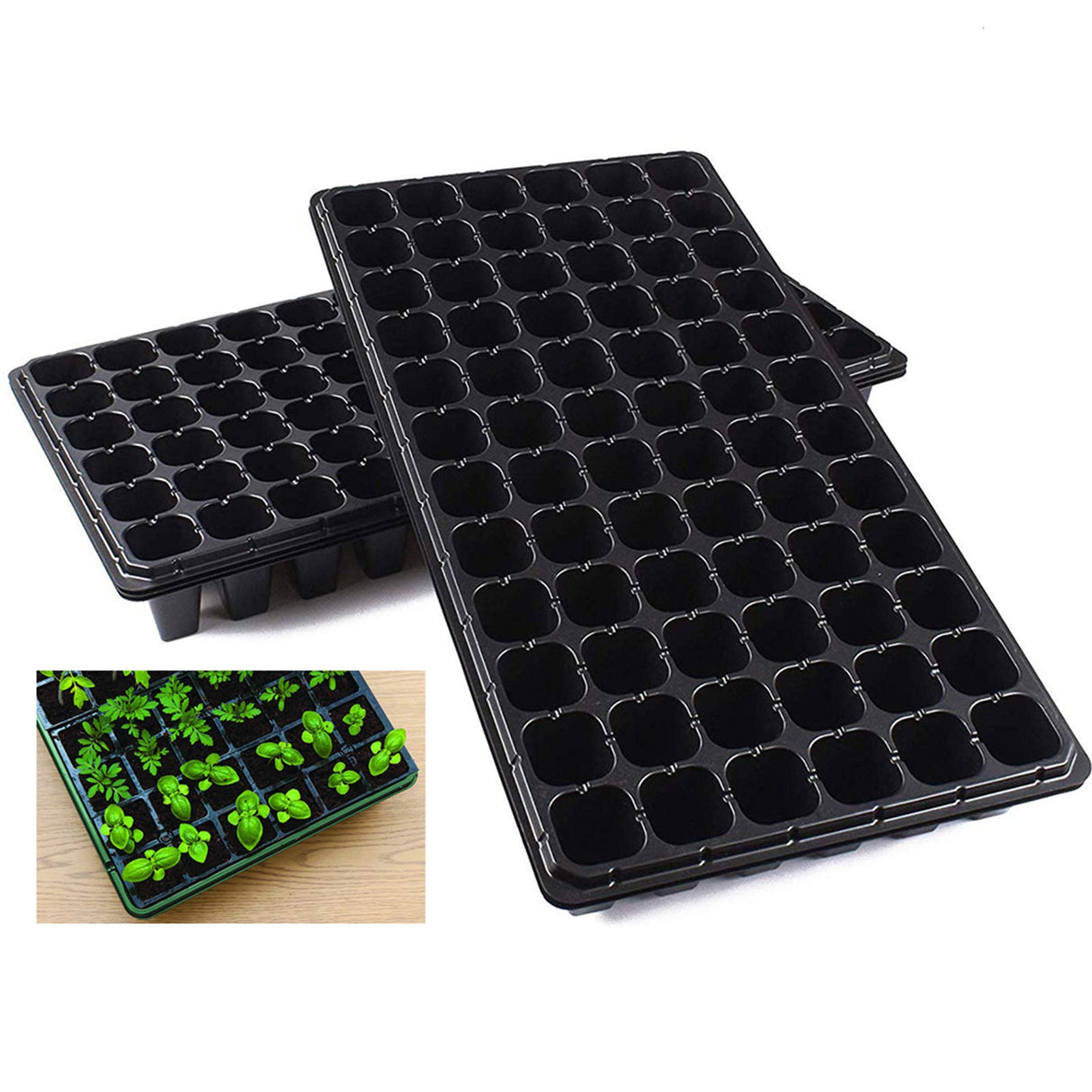 10 Pack Seed Starter Kit, 72 Cell Seedling Trays Gardening Germination Plastic Tray Nursery Pots