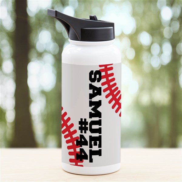 Baseball Personalized Double-Wall Vacuum Insulated Water Bottle