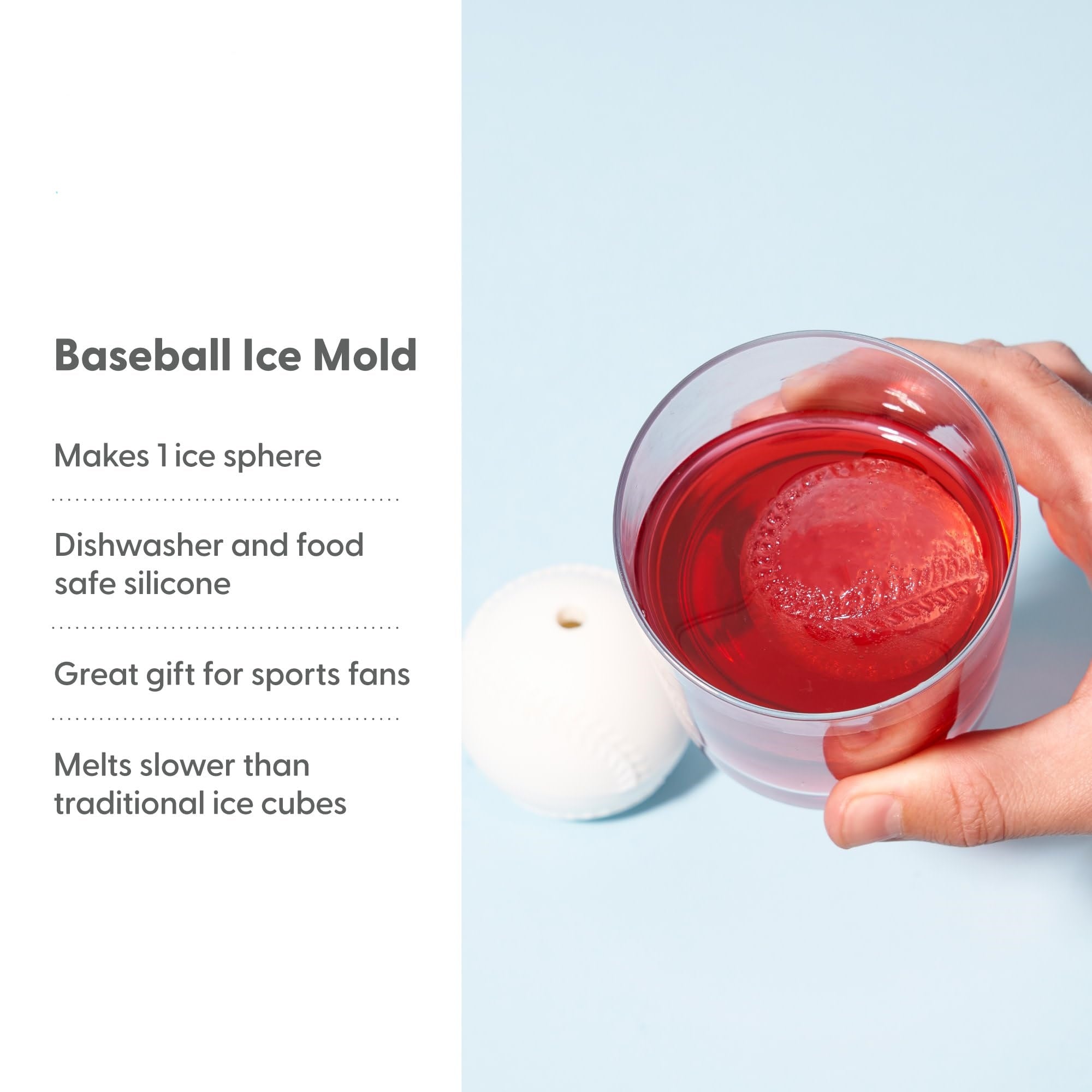 Baseball Ice Mold, Silicone Ice Sphere Mold