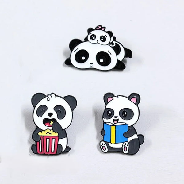 Cute Panda Cat Pattern Metal Enamel Pin for Backpack/Bag/Jacket for Men and Women, Clothing Badge Lapel Pin
