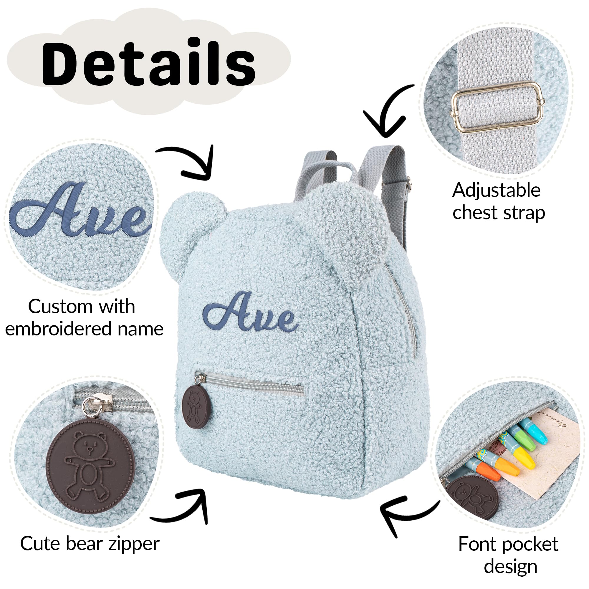 Plush Teddy Bear Backpack Personalized Toddler Backpack