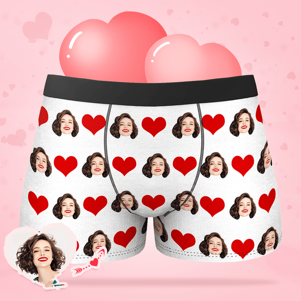 Customized Boxer Birthday Gifts for Boyfriend Heart