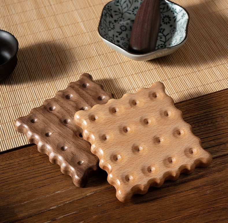 Wooden Cookie Coaster ,Creative Gifts，Coffee Insulation Pad