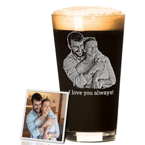 Custom Photo Promoted To Dad EST Rock Glass