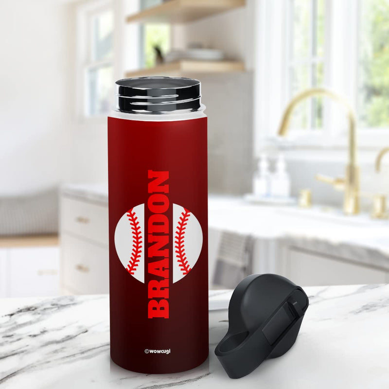 Personalized Baseball Water Bottle for Kids Men Women Baseball Sport
