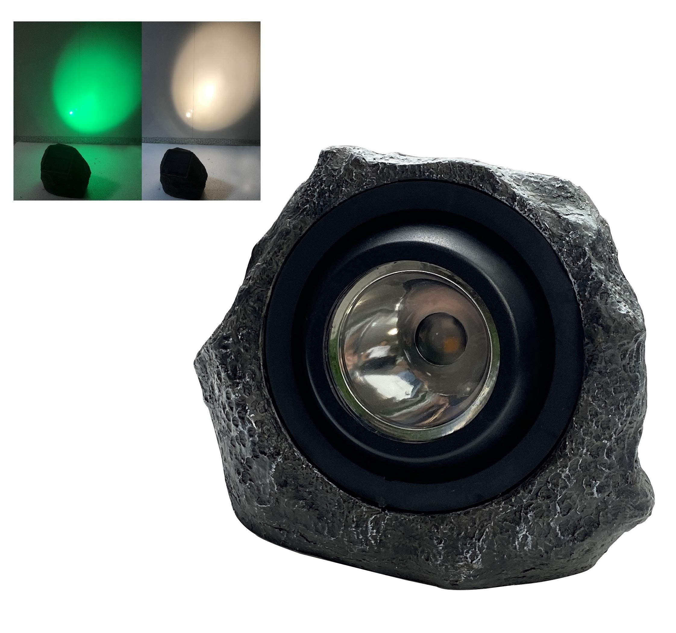 Solar LED Sandstone Rock Spotlight w/White or Warm White Light Option, 30-50 Lumens