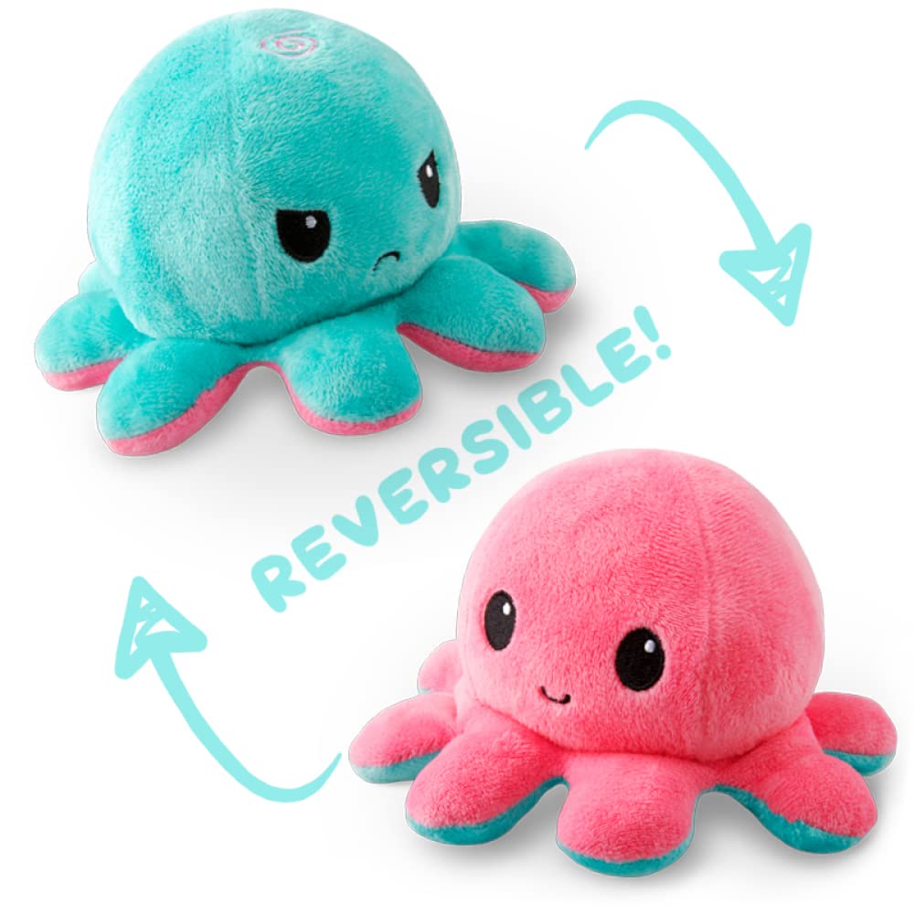 Reversible Octopus Plushie, Love Hate Cute Sensory Fidget Stuffed Animals