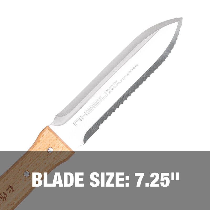 Nisaku NJP650 The Original Hori Hori Namibagata Japanese Stainless Steel Weeding Knife