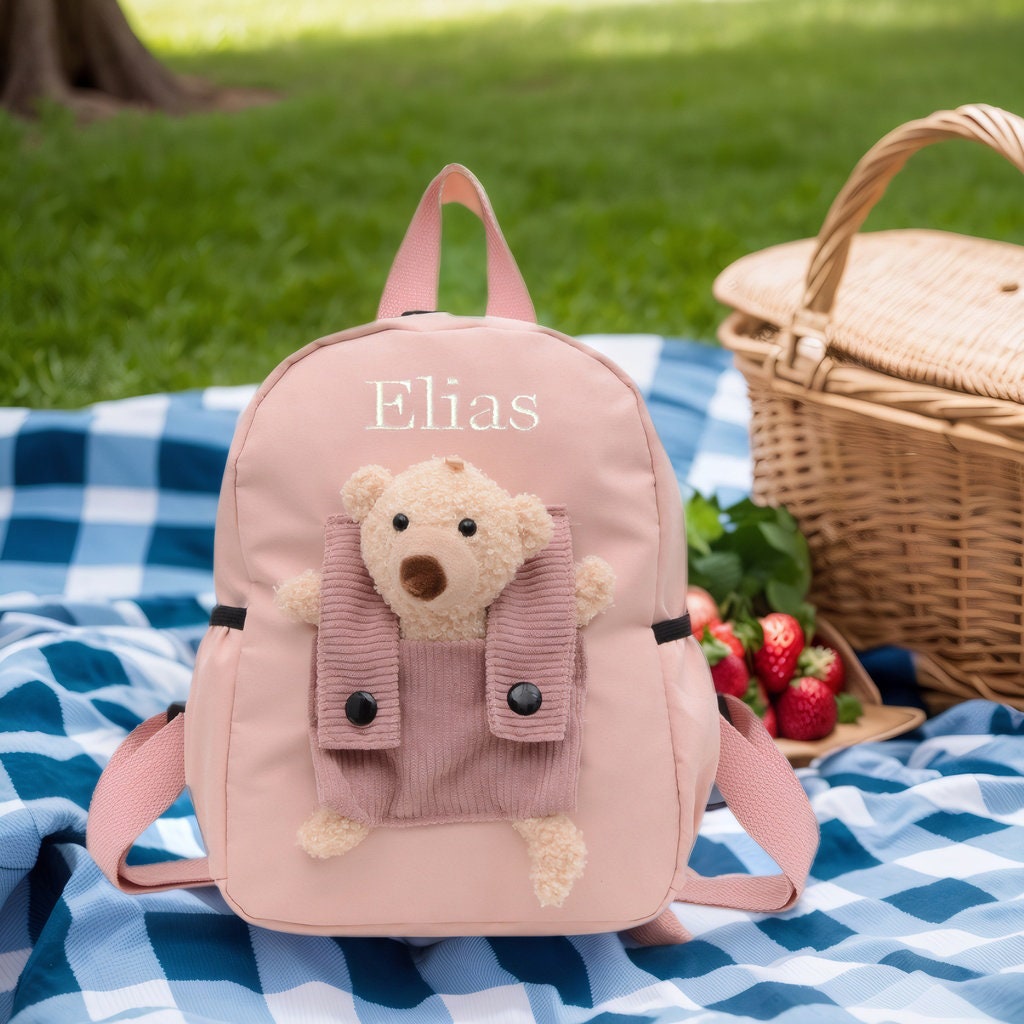 Personalised Kids Backpack with Name,Teddy Bear Backpack