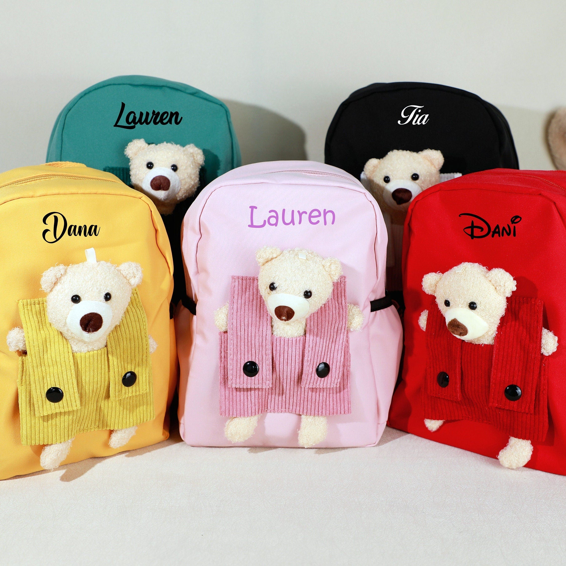 Personalised Kids Backpack with Name,Teddy Bear Backpack