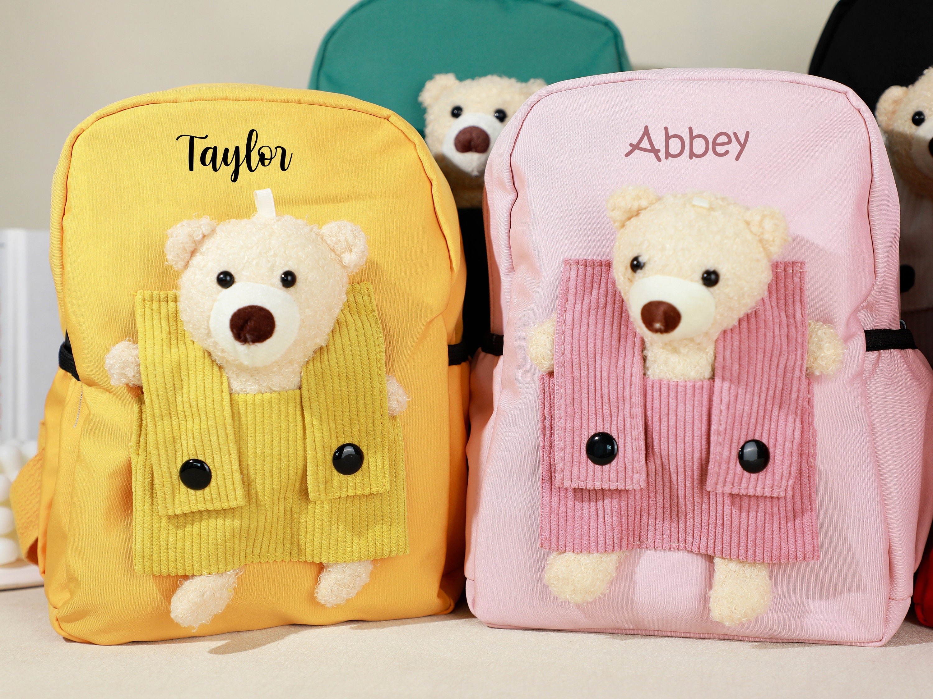 Personalised Kids Backpack with Name,Teddy Bear Backpack