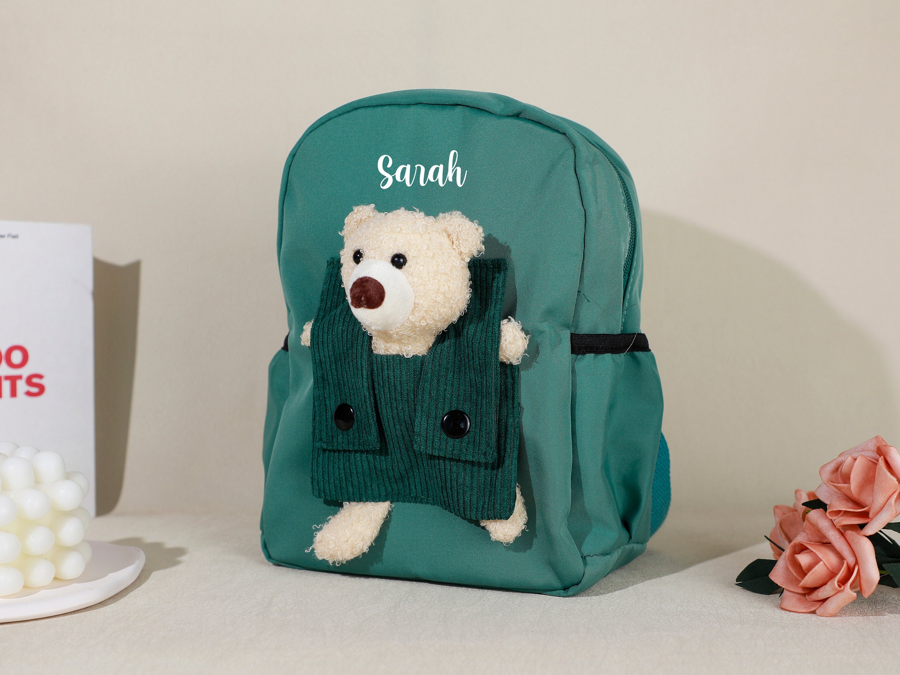 Personalised Kids Backpack with Name,Teddy Bear Backpack