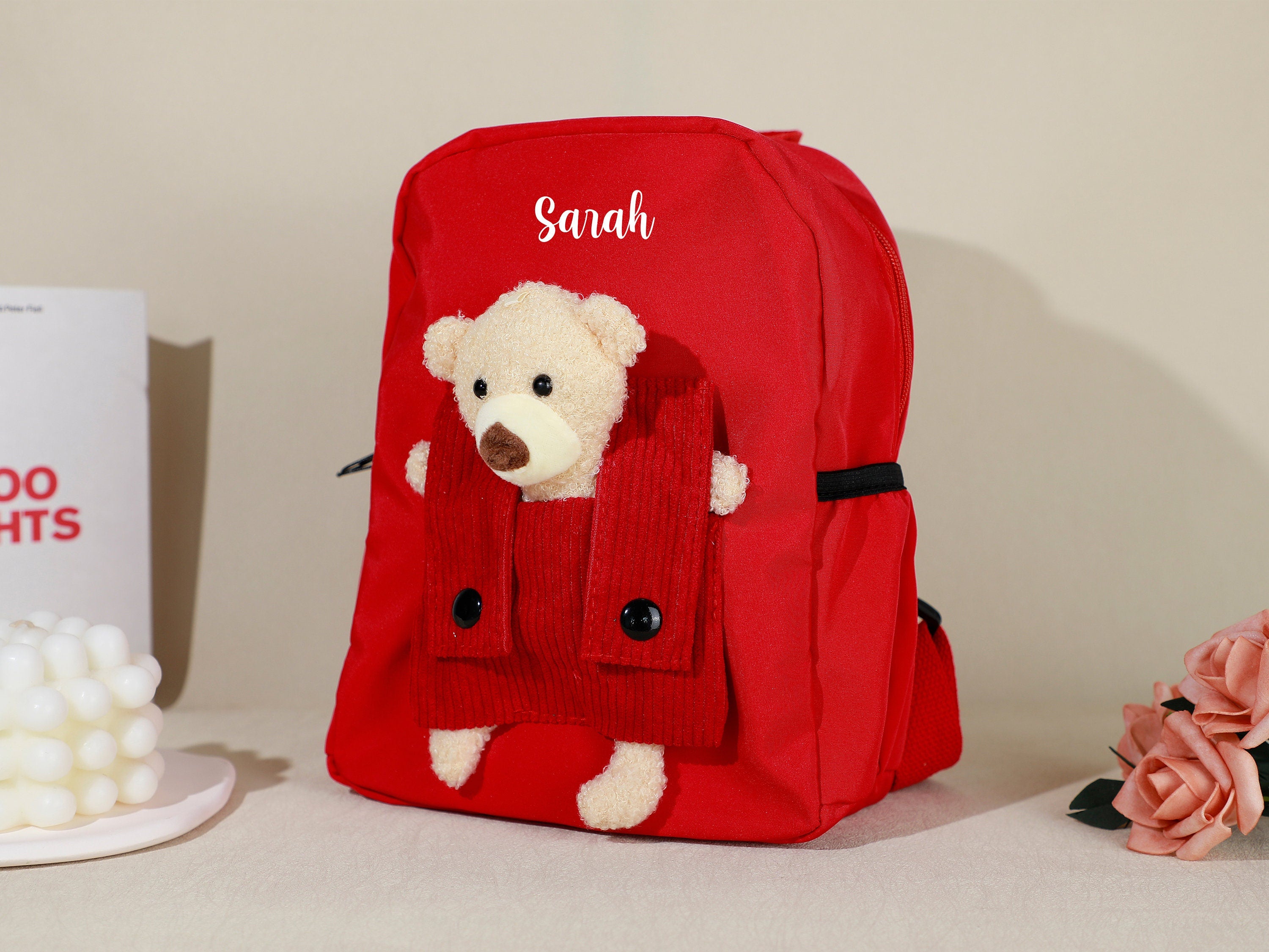 Personalised Kids Backpack with Name,Teddy Bear Backpack