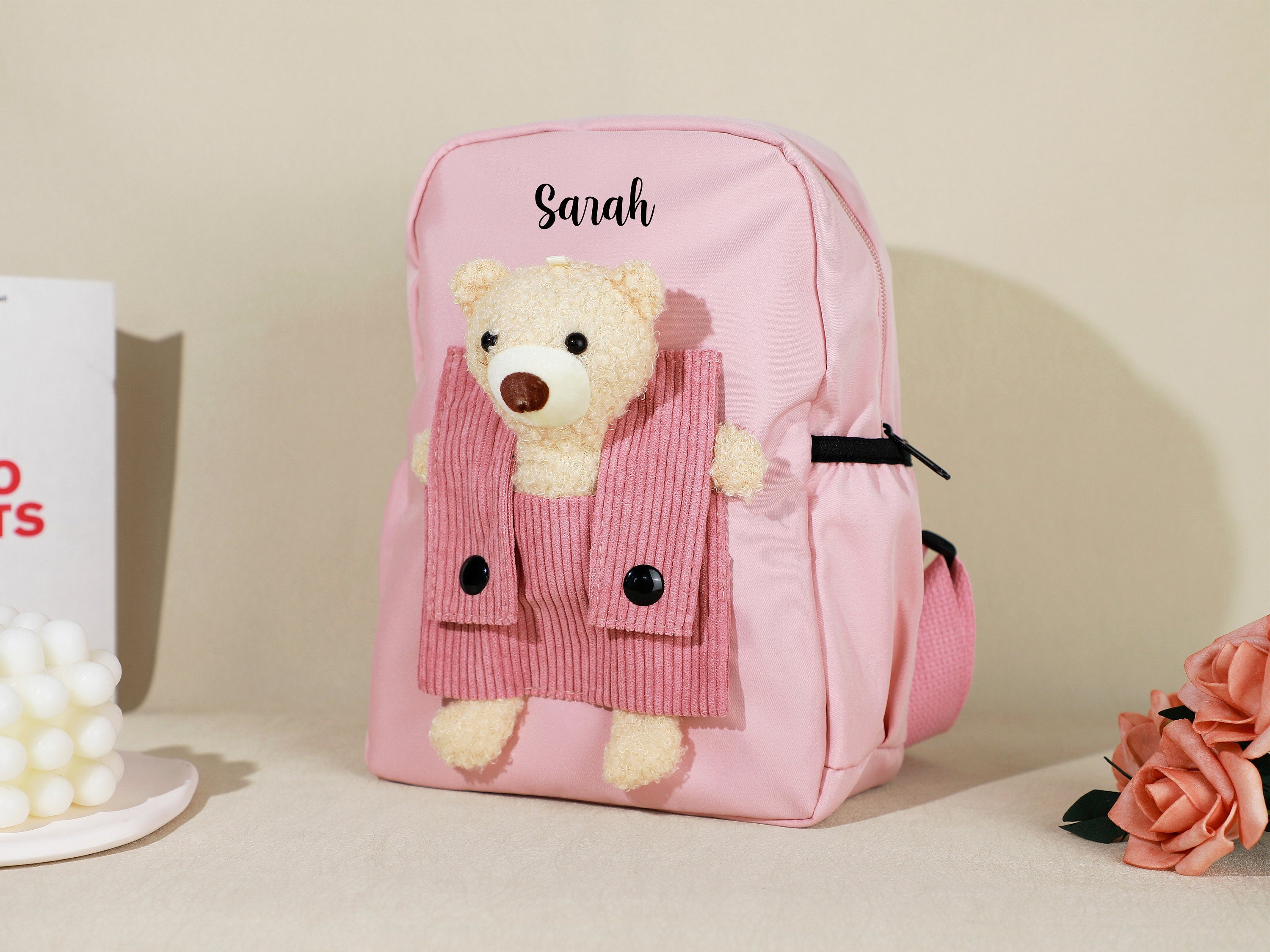 Personalised Kids Backpack with Name,Teddy Bear Backpack