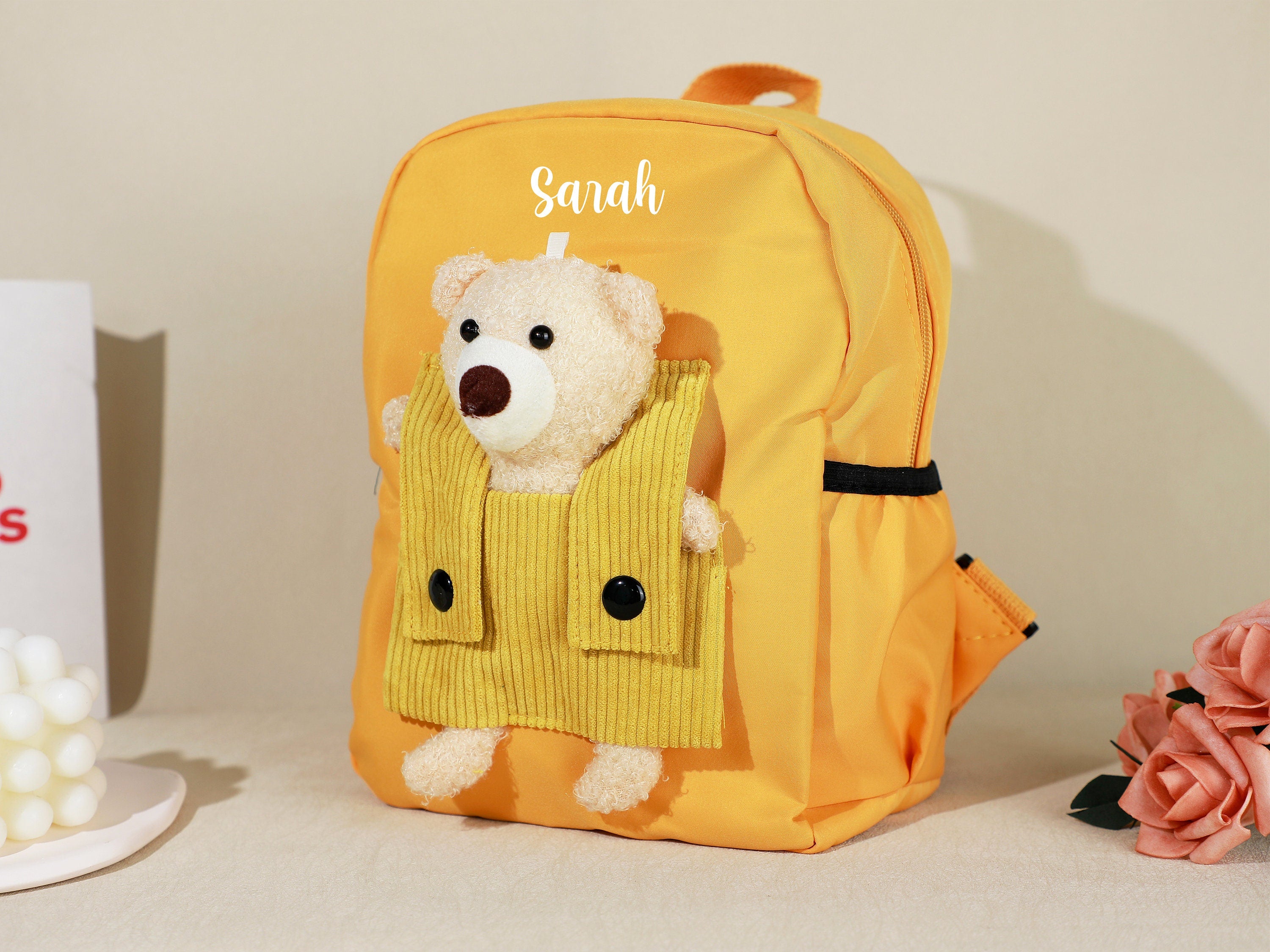 Personalised Kids Backpack with Name,Teddy Bear Backpack