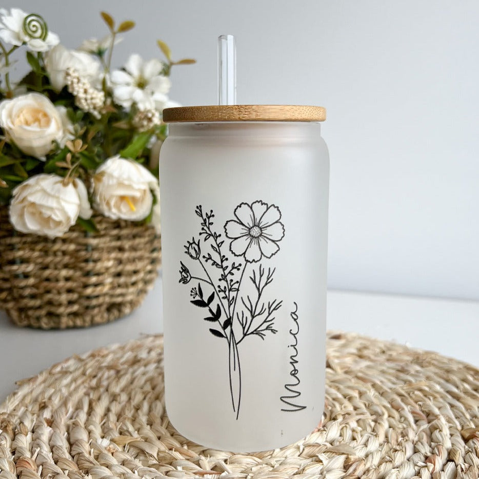 Personalized Iced Coffee Glass Tumbler