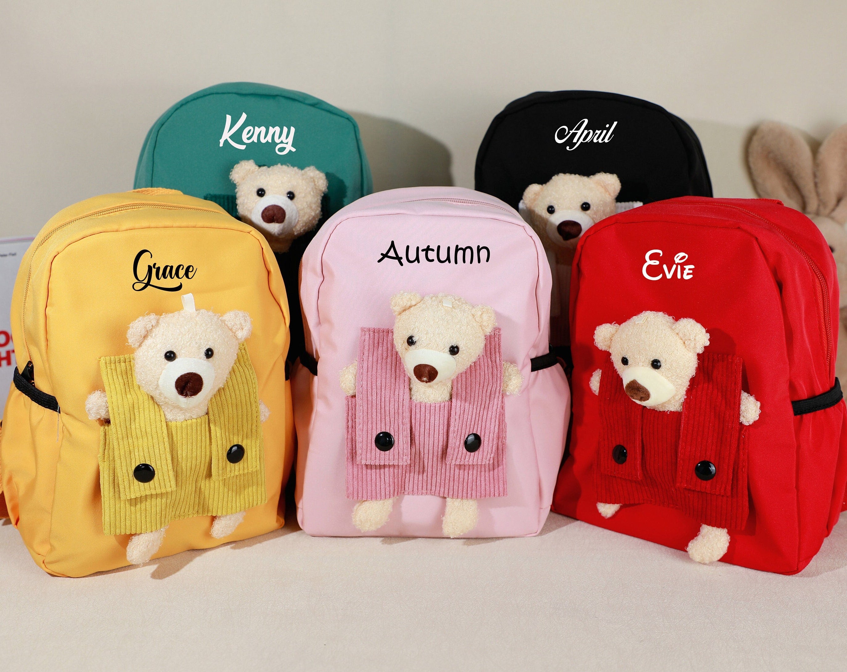 Personalised Kids Backpack with Name,Teddy Bear Backpack