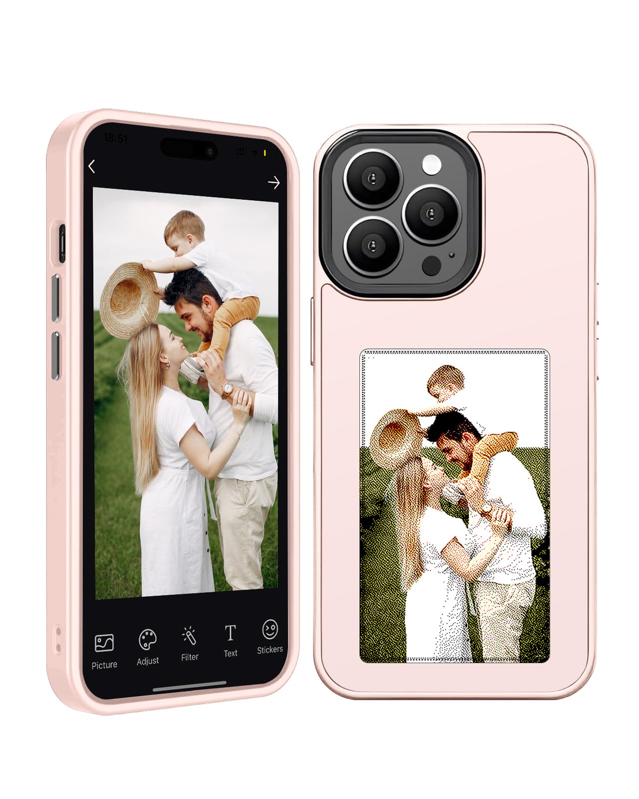 DIY Phone Smart Ink Screen Case Compatible with iPhone NFC Phone Case PHONE CASE WITH DIGITAL PHOTO