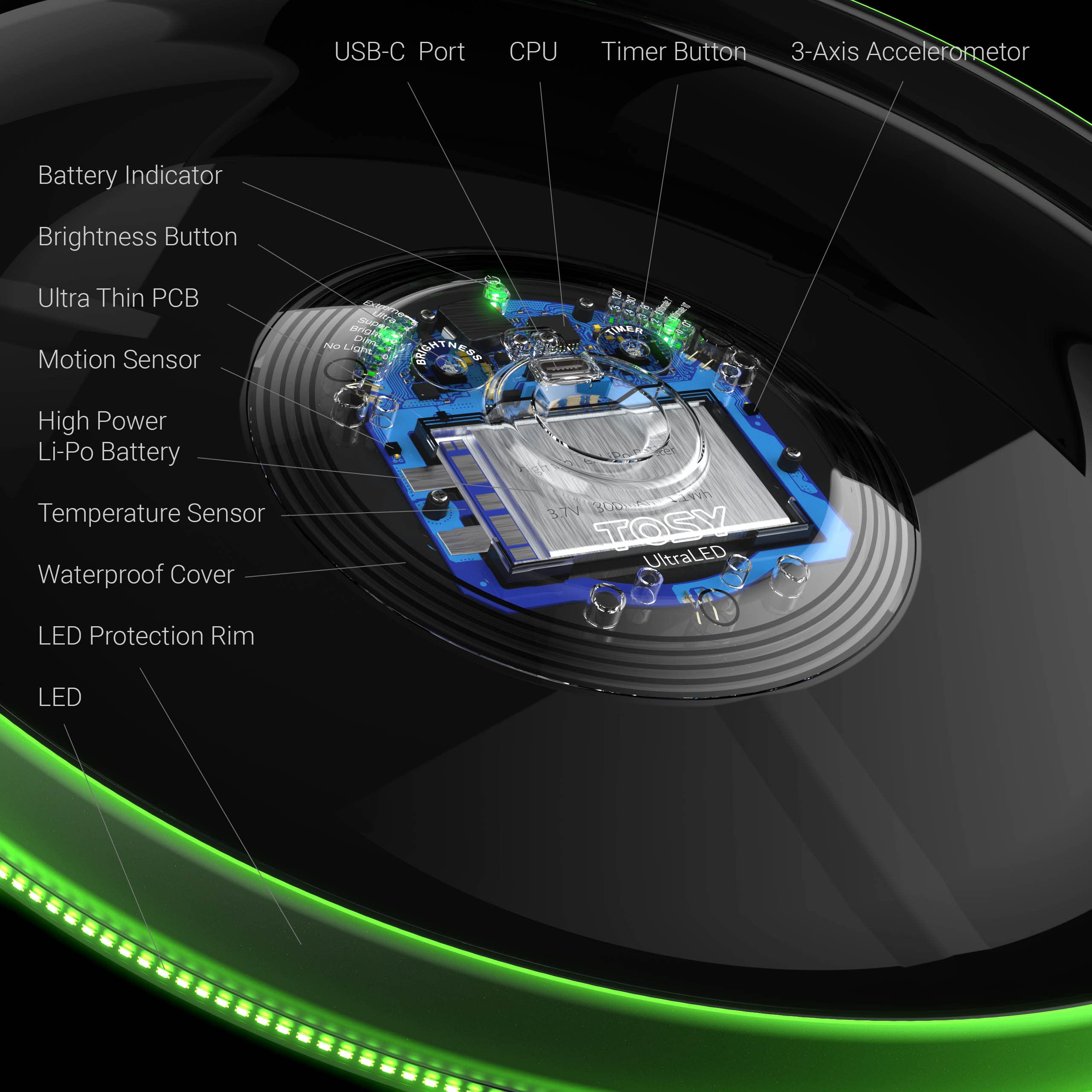 Auto Light Up Flying Disc