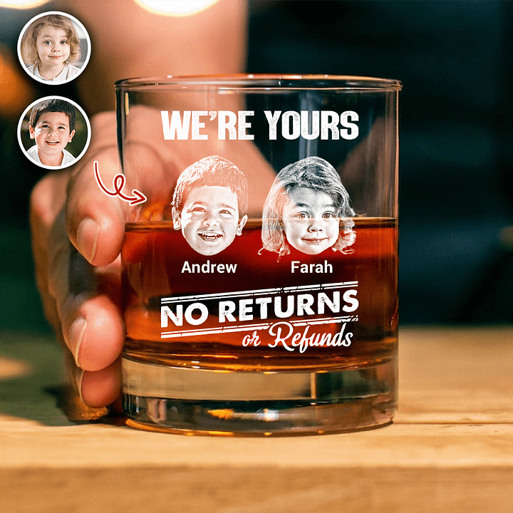 Custom Photo No Returns Or Refunds Family Rock Glass