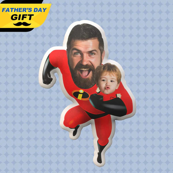Father's Day Gifts Pillows Personazlized Pillows Minime  Face Pillows ，Super Hero Daddy and Me