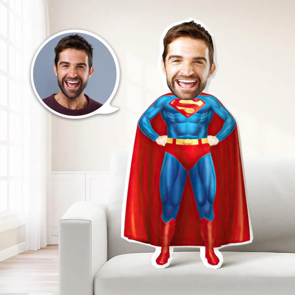 Personalized Photo Pillow Superman Face Pillow Photo Doll Minime Pillow Valentines Day Gift