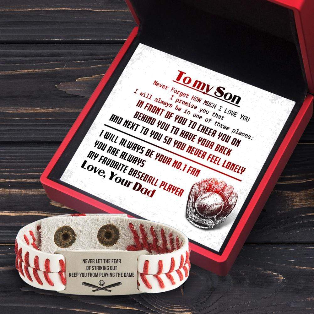 Personalized Baseball/Softball Leather Stitch Bracelet