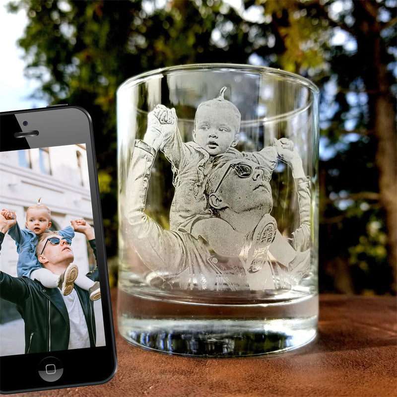 Happy Father's Day To Me You Are The World Rock Glass Personalized Gift
