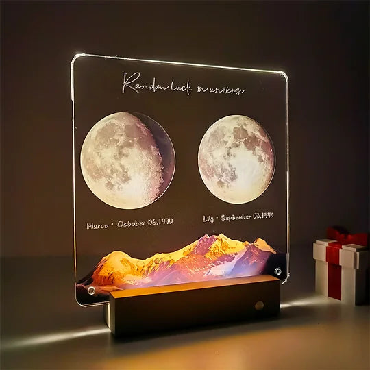 🌔Personalized Moon Phases Handwritable LED Lamp