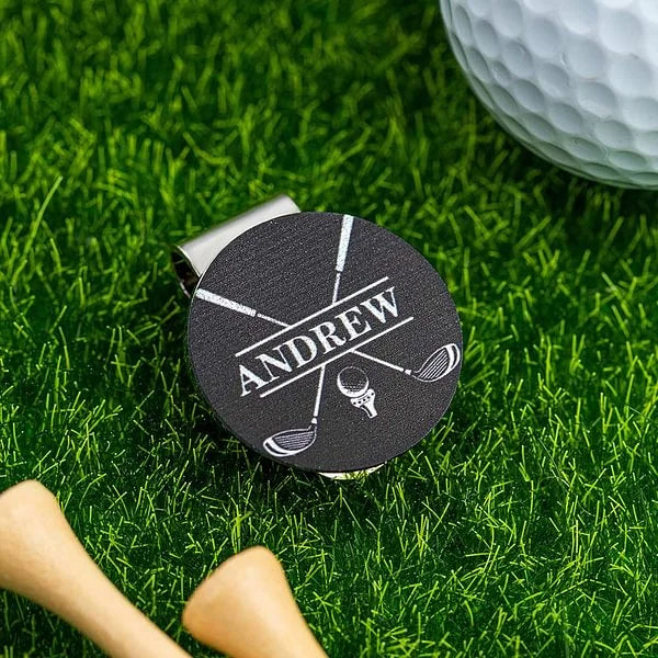 Personalized Golf Ball Marker Magnetic Hat Clip with Name