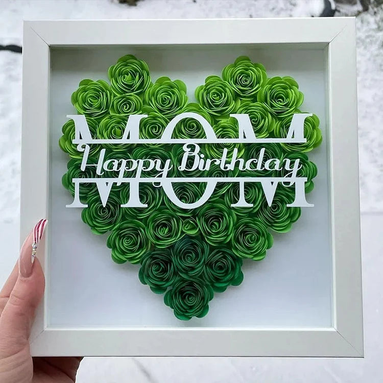 Personalized Mom Flower Shadow Box With Name