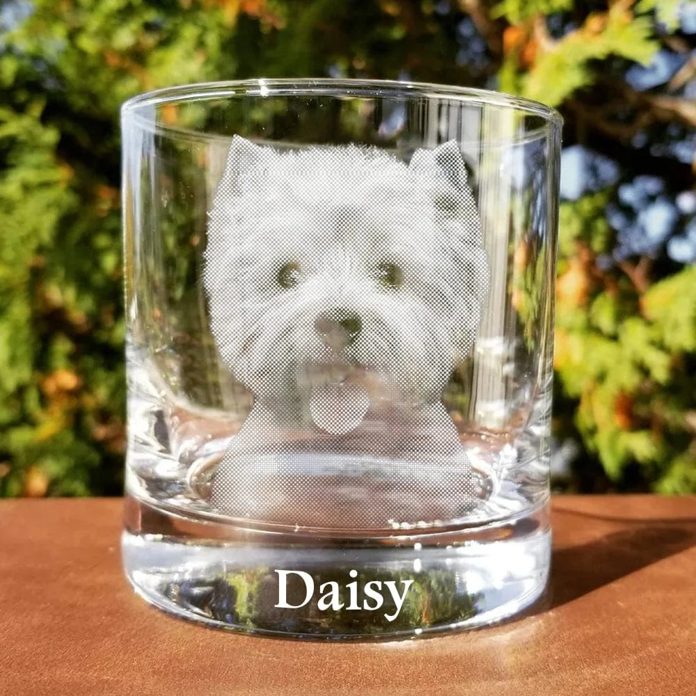 Custom Photo Promoted To Dad EST Rock Glass