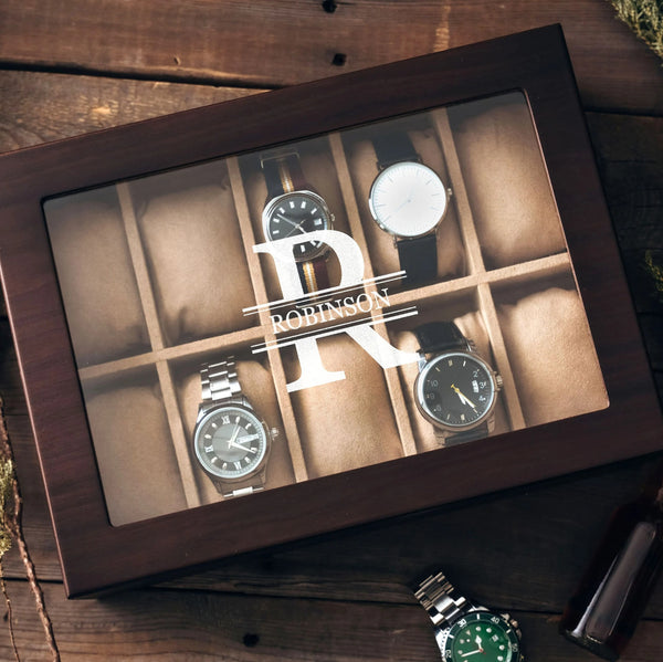 Custom Engraved Watch Box , Gift for Dad