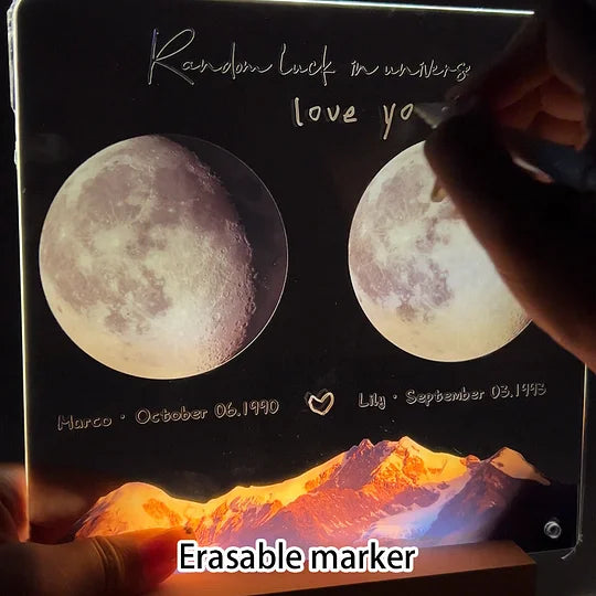 🌔Personalized Moon Phases Handwritable LED Lamp