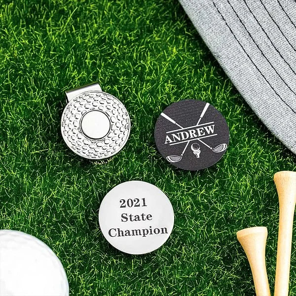 Personalized Golf Ball Marker Magnetic Hat Clip with Name