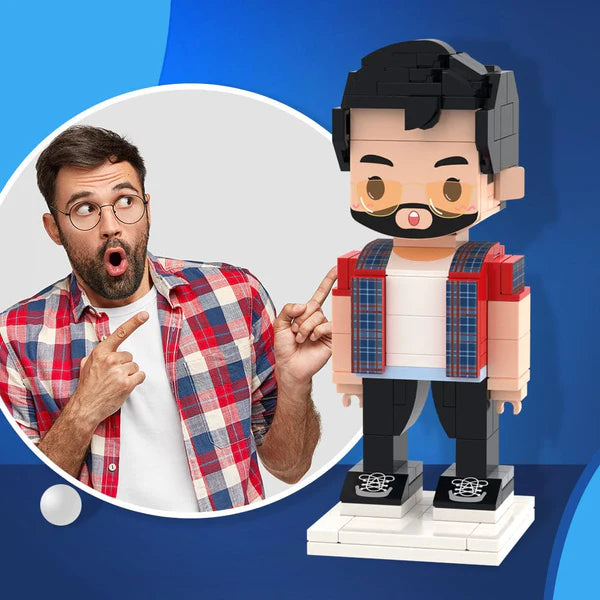 Full Body Customizable 1 Person Custom Brick Figures  Particle Block Toy Creative Gifts for Him